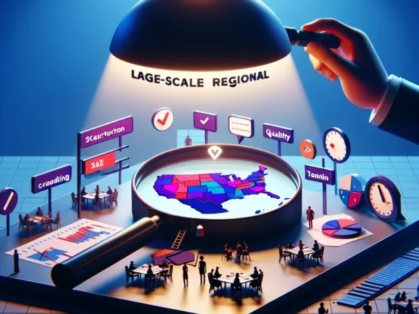 "Illustration depicting the Benchmark IDTIDP for local languages at a large scale, showcasing diverse regional dialects and cultural representations."